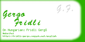 gergo fridli business card